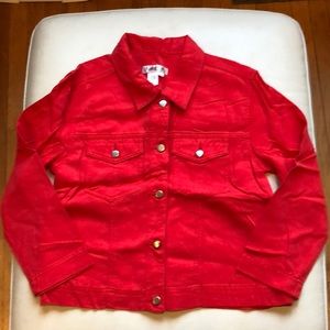 Coldwater Creek PS red tencel jean jacket